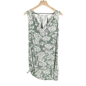 Gap Green White Sleeveless Floral Sun Dress Size S